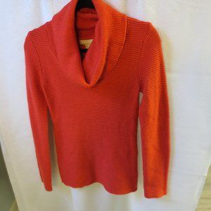 Banana Republic Cowl-Neck Orange Wool-Blend Textured Sweater Woman's  XS